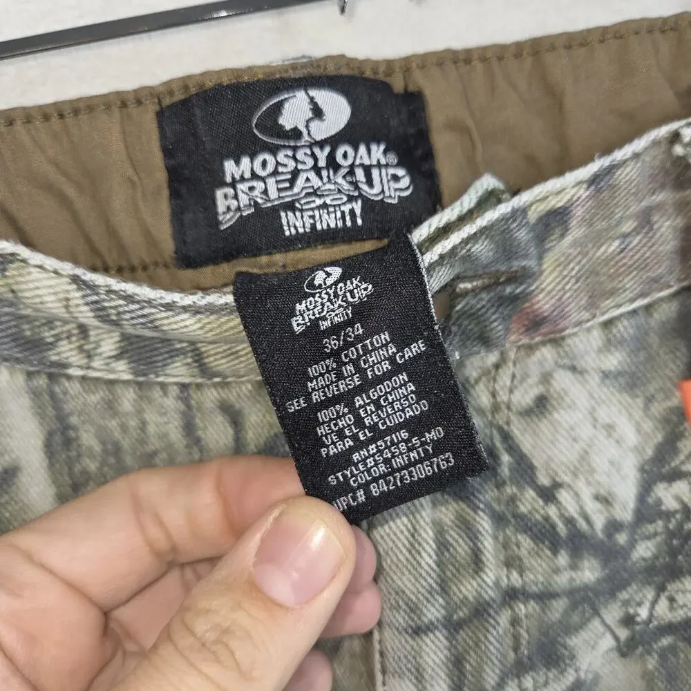 Mossy Oak Pants Mens 36x34 Green Hunting Country Camo Pockets Woodlands Y2k 2000